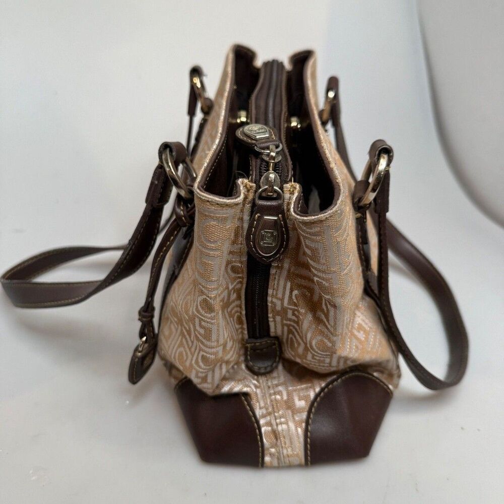 Liz Claiborne Vintage LC Signature Tan Brown Vegan Leather Tote Shoulder Bag EUC - Picture 5 of 12